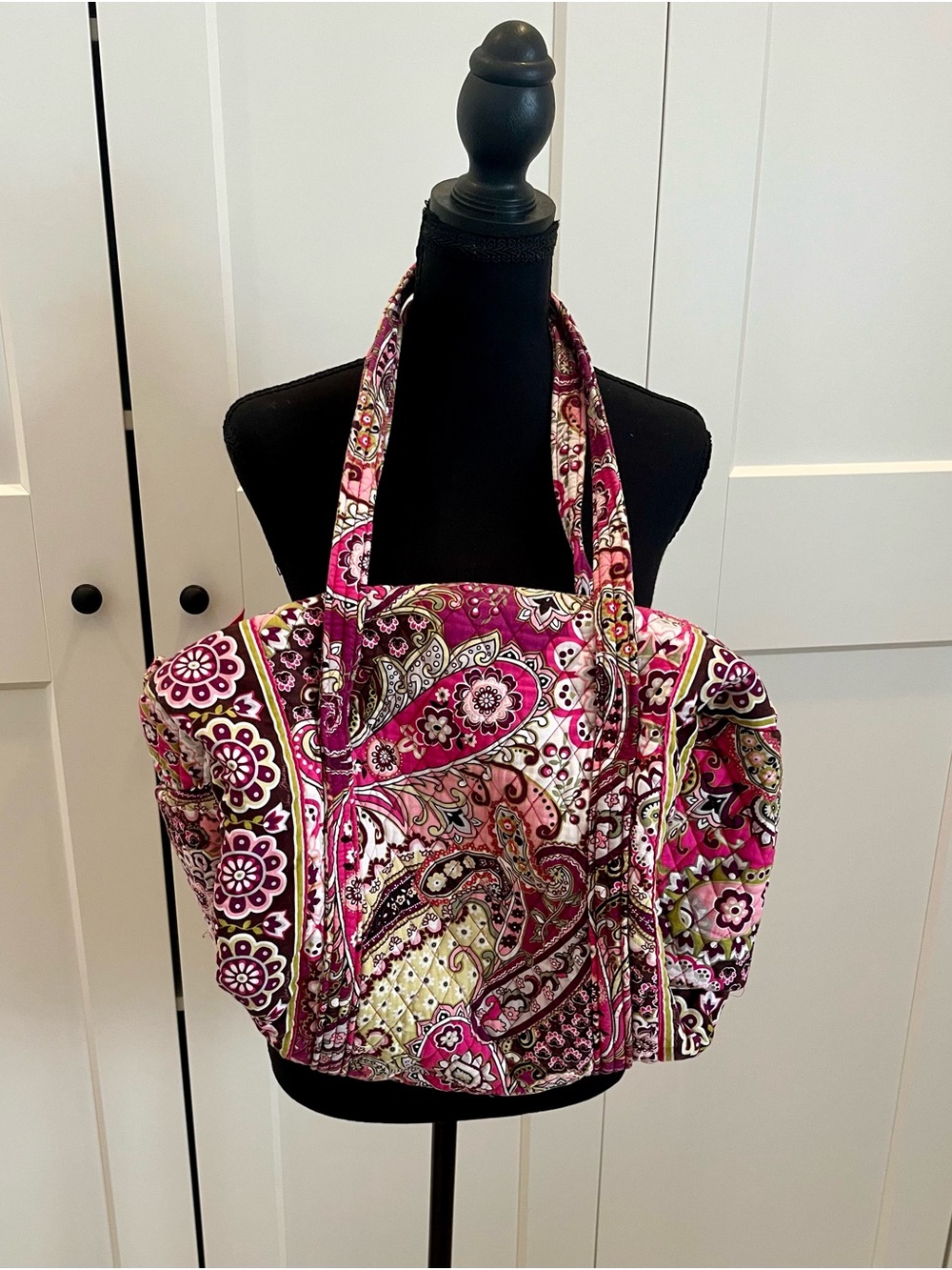 Vera Bradley Quilted Paisley Cotton Diaper Bag in Pink and Earth Tones